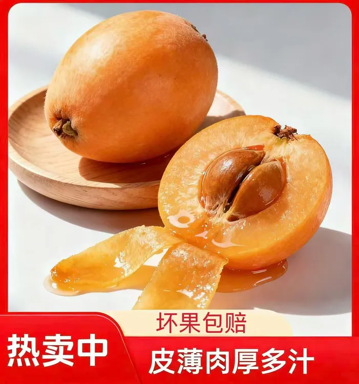 云南蒙自枇杷果肉透亮多汁甜润可口当季新鲜水果