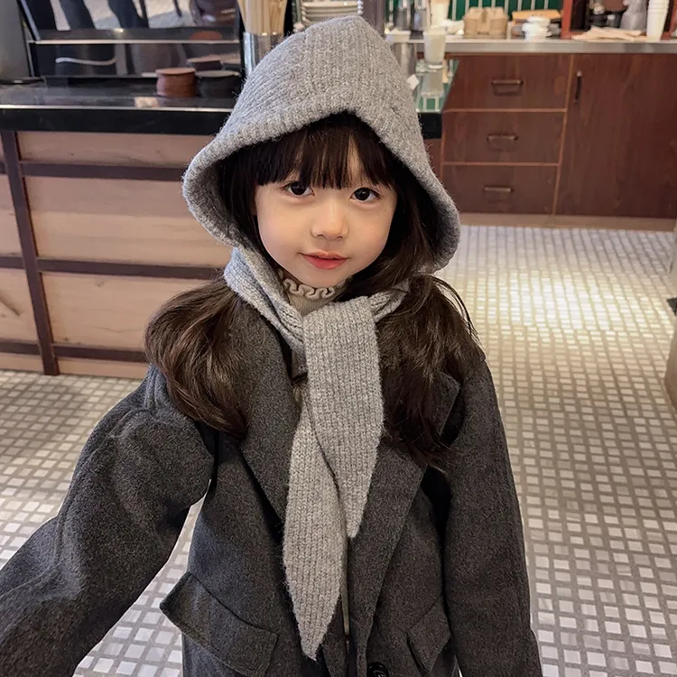 儿童韩版巴拉克拉法帽子围巾一体男女孩保暖护耳帽防风围脖针织帽