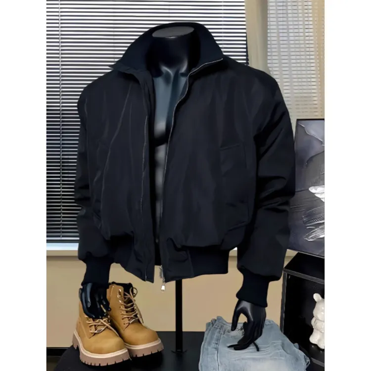 bomber飞行夹克外套男款春秋美式廓形短款工装立领棒球服2025新款