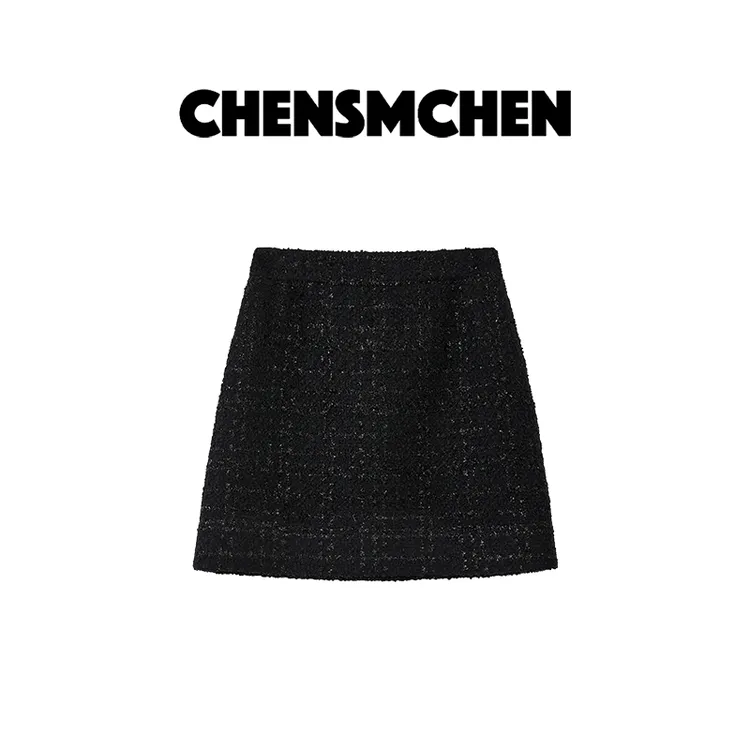 CHENSMCHEN 经典粗花呢小香风半身裙女时尚优雅气质裙子CSQ8539TT