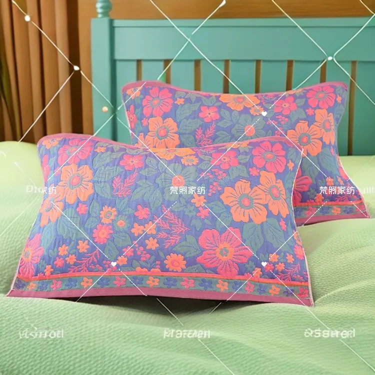 【枕巾一对】新款52*78透气欧式加大高档防脏情侣学生成人家用三层