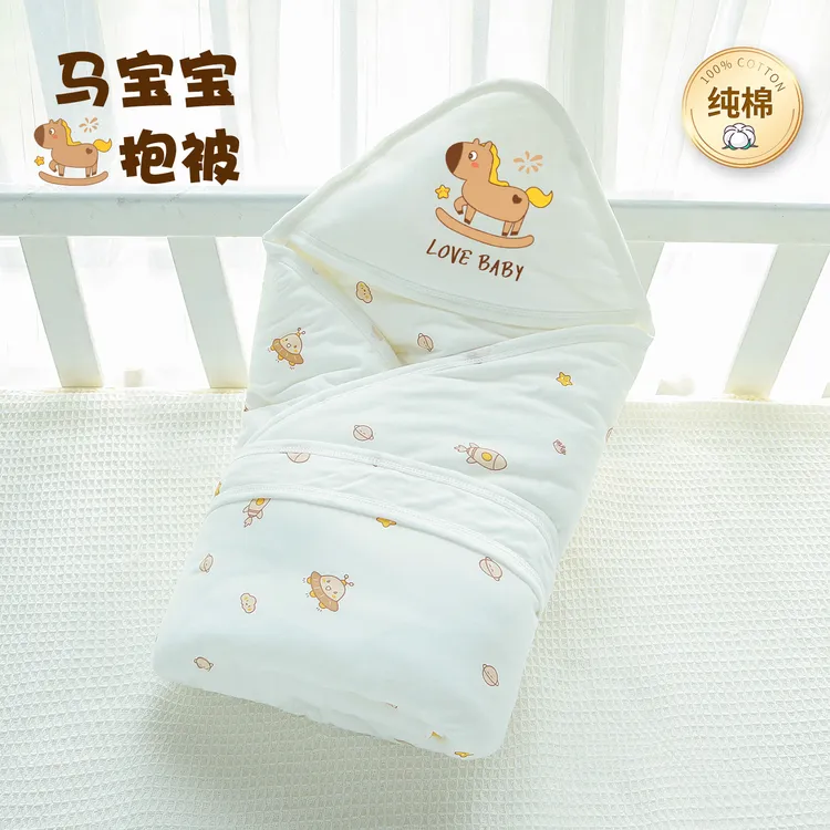 【春季纯棉】预产期123月婴儿抱被新生儿包被春秋季马年宝宝厚款