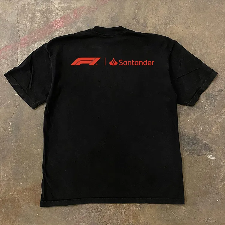 【shard】新款F1印花重磅纯棉短袖夏季男女休闲宽松百搭日常运动T恤
