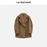 Le Samedi马油叶儿【闪绒暖星】鎏金绒感氛围大翻领廓形大衣