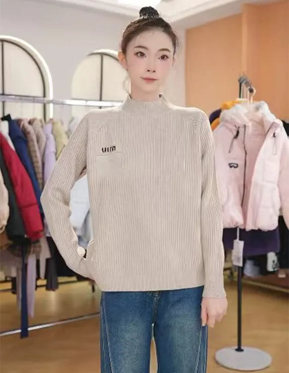 秋冬新款半高领针织衫毛衣时尚洋气内搭打底衫秋冬百搭上衣