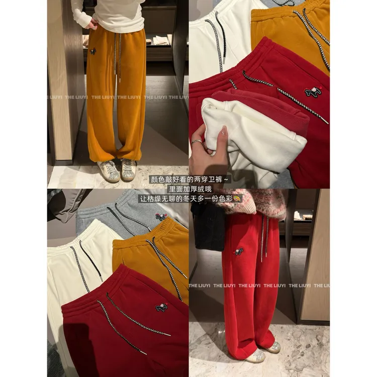 【LIUYI】小马卫裤～加绒加厚两穿冬季百搭卫裤51211A6