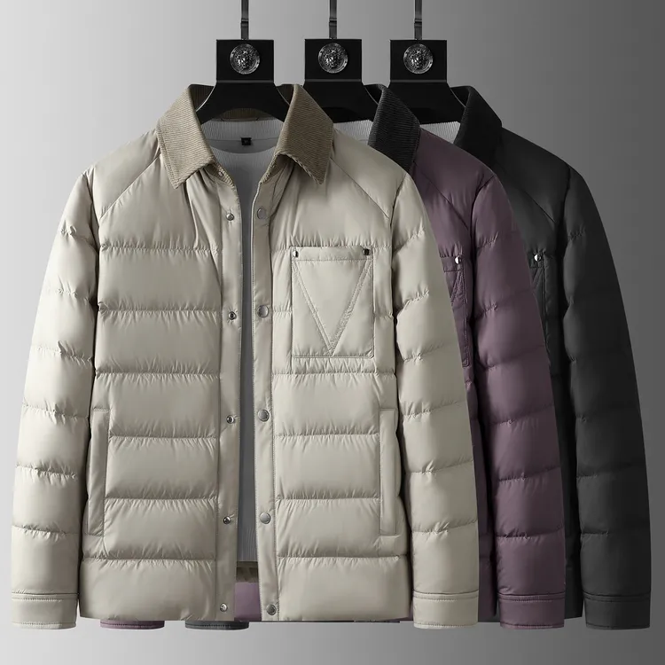 高级感蓬松保暖冬季舒适潮牌轻盈时尚百搭男士羽绒服商务休闲外套