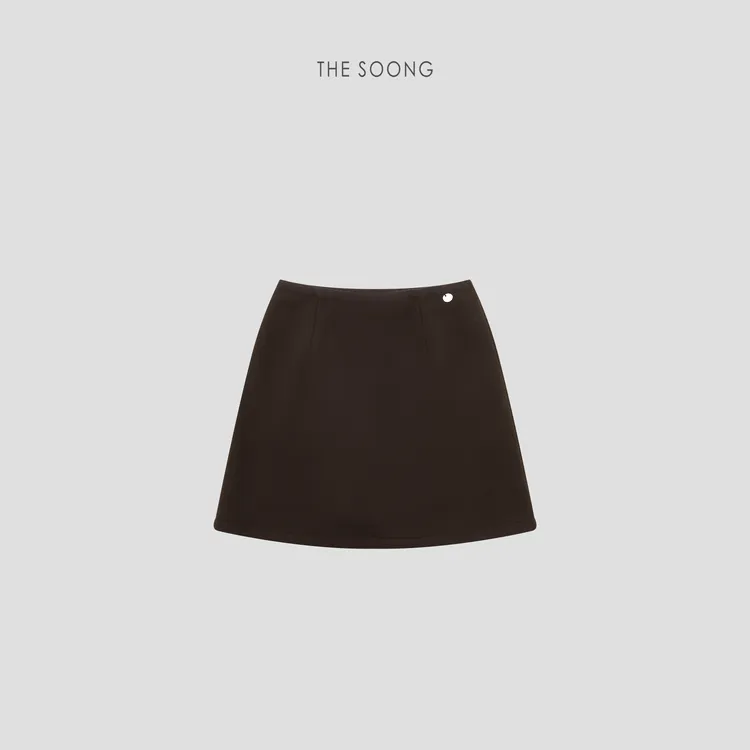 THESOONG|"优雅不过时"蚕丝羊绒哑光柔感保暖中腰半身裙HWQZ8418