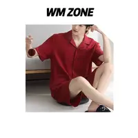 WM 3-3-3488  男款双层纱布棉居家服套装