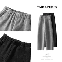 【淼淼专属】绵羊毛弯刀裤女2025新款加绒加厚高腰窄版糯米裤8101
