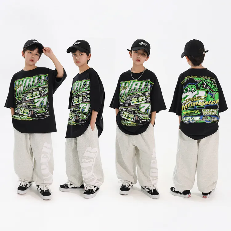 街舞儿童潮服套装嘻哈风炸街童装hiphop少儿街舞服装男童表演出服