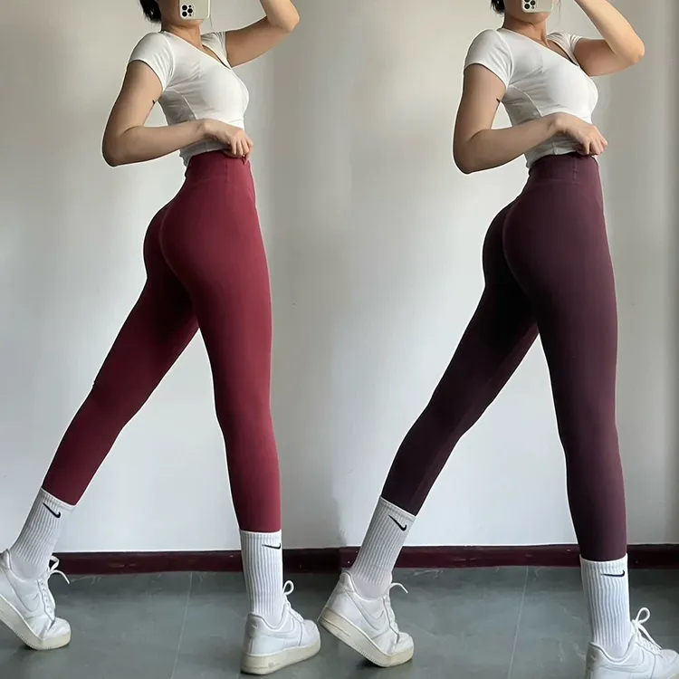 瑜伽裤云感裸感健身裤女高腰提臀紧身裤外穿跑步运动瑜伽裤女士