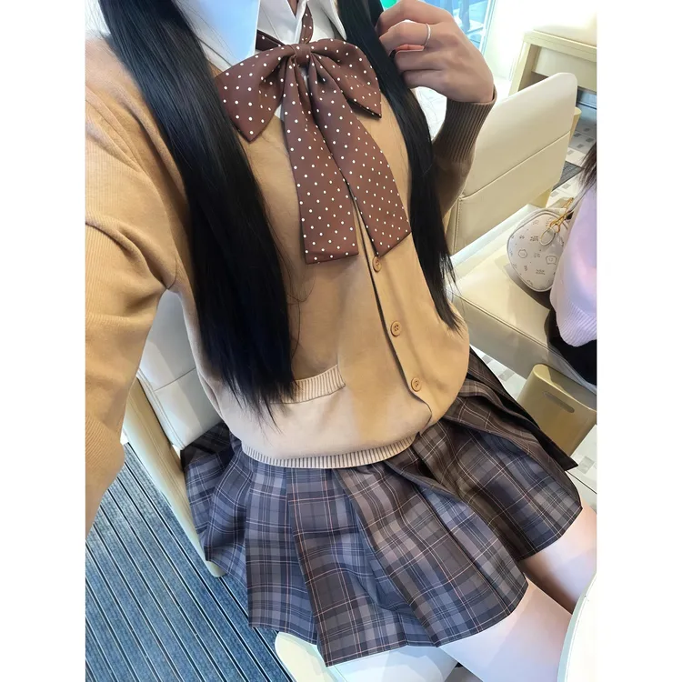 集英社焦糖可颂套装棕色开衫马甲美拉德配色学院风jk制服正版原创