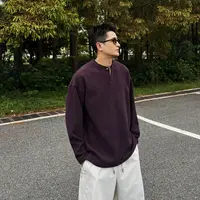 XDZZ二狗25ss秋季华夫格加绒柳钉V领长袖T恤设计感宽松卫衣7270