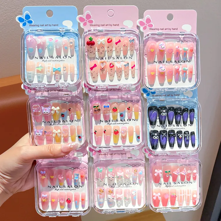 【2025新款】儿童指甲贴无毒无味女孩美甲贴果冻胶可拆卸可爱穿戴甲
