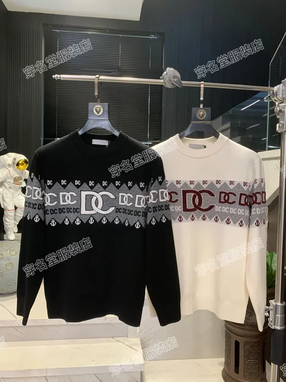 6561  Difen Chris新款男士高奢时尚休闲重工圆领含羊毛针织毛衣