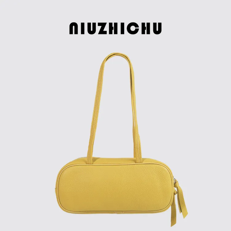 腋下包韩式纯色皮带装饰拉链小清新简约风单肩