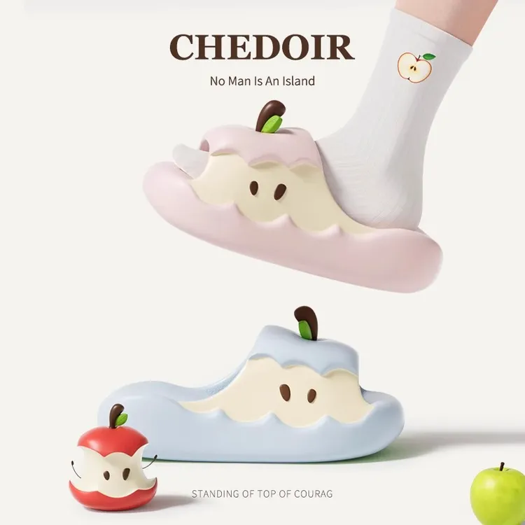 chedoir原创粉蓝苹果鸳鸯拖鞋网红爆款夏季防滑室内洗澡女款凉拖