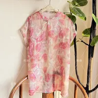 【繁花】夏季原创印花苎麻改良斜襟中式盘扣袍子连衣裙52400