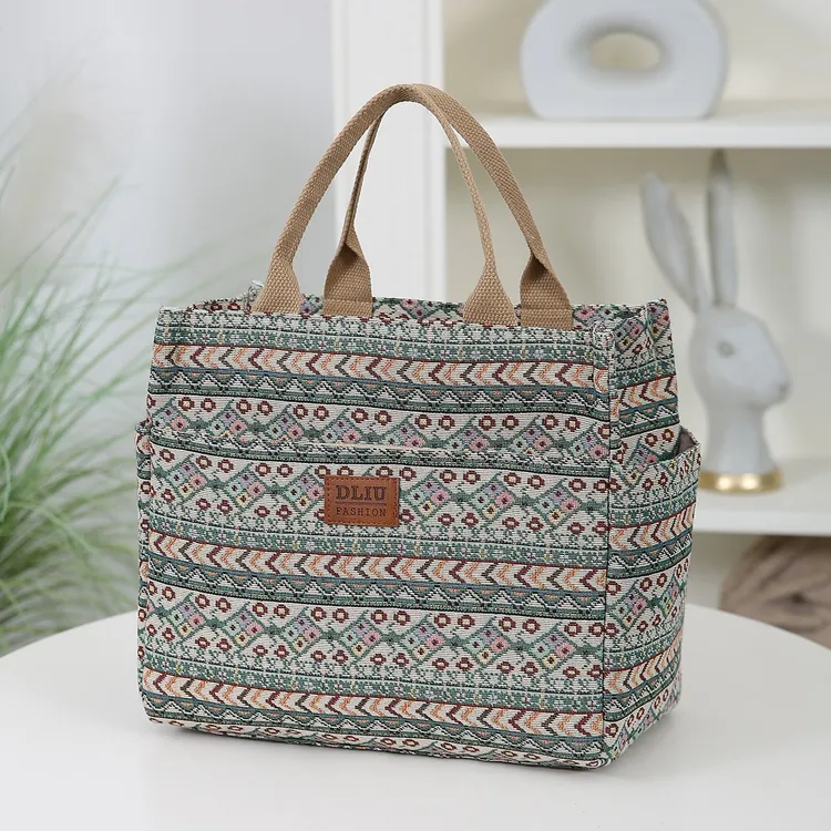 新款饭盒袋子手提包上班大容量铝箔保温层午餐便当杂物袋妈咪拎包