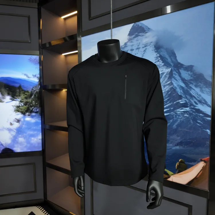 三箭冬季加厚加绒速干长袖T恤圆领无痕拉链卫衣内搭340斤/楠1