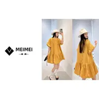XMM【百分百亚麻蓬蓬连衣裙】显瘦气质公主洋气时尚夏季宽松GZT7965