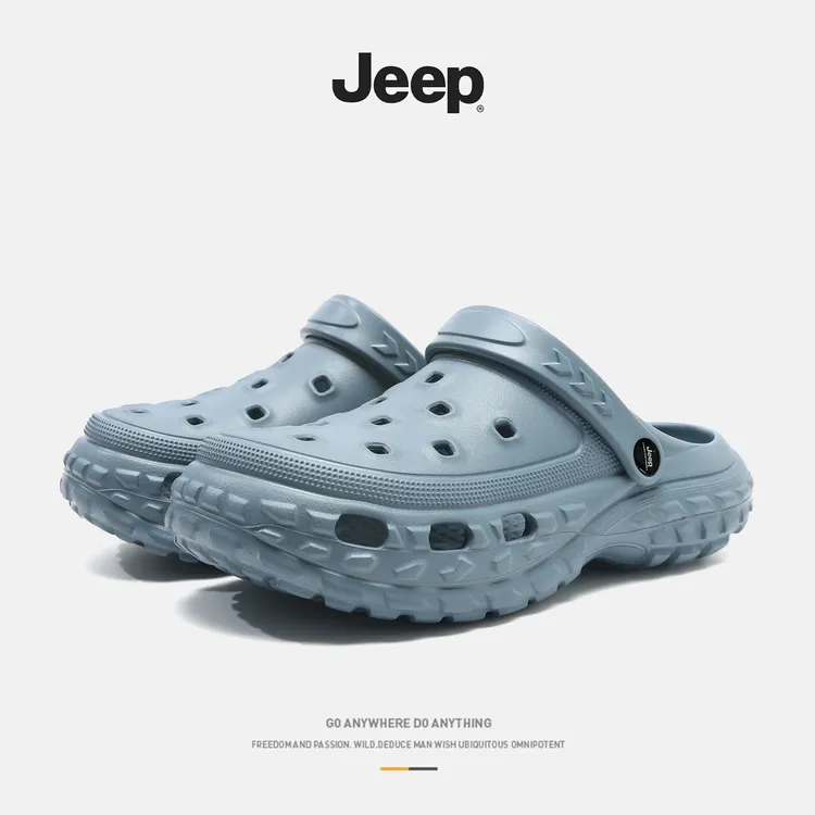 JEEP/吉普户外洞洞溯溪鞋透气舒适软底增高拖鞋简约时尚外穿凉鞋