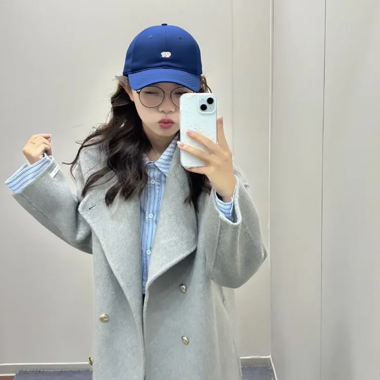PRBLMS弯檐棒球帽美式磨毛显脸小帽子大头围韩版ol鸭舌帽透气防晒