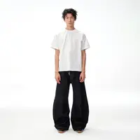 BIPOLAR绿松石丹宁美式复古潮流百搭宽松弯刀牛仔裤 26U061