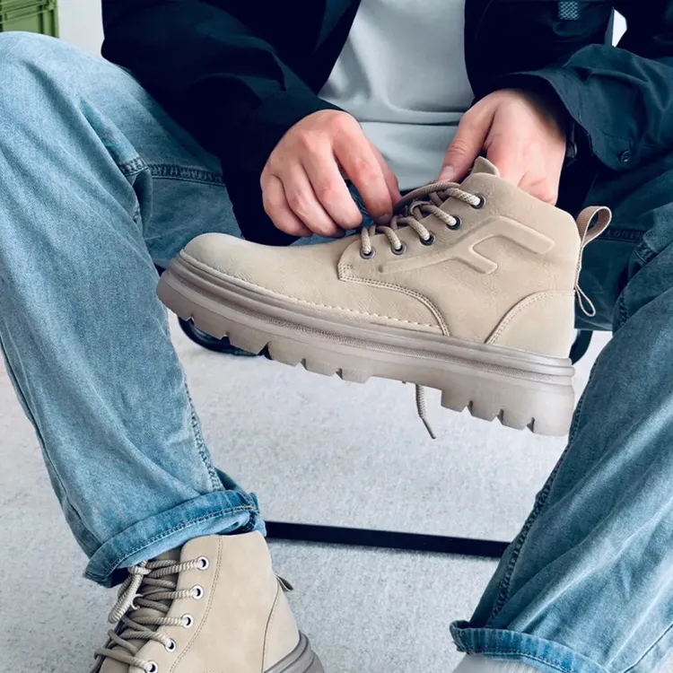Aokang/奥康2025男鞋时尚潮流增高休闲马丁靴男士防滑保暖加绒