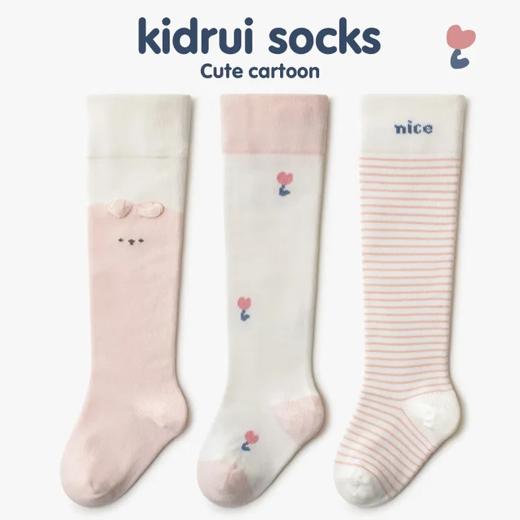 喜得瑞婴儿长袜子春秋棉袜无骨松口不勒可爱新生儿女宝宝长筒袜