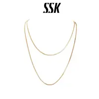 SSK 铜合金项链 简约方形长款蛇骨项链