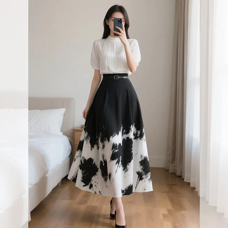 2025夏装新款女装时尚穿搭气质漂亮洋气套装半身裙通勤高级感韩版