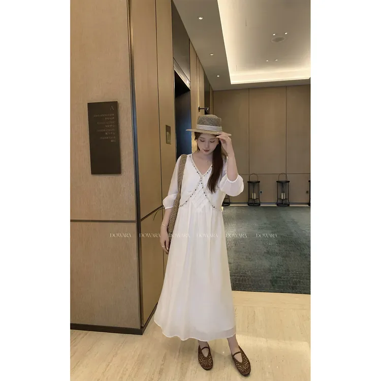 现货8832D大婉酱微胖定制【森林女神】莱赛尔波西米亚风连衣裙长裙