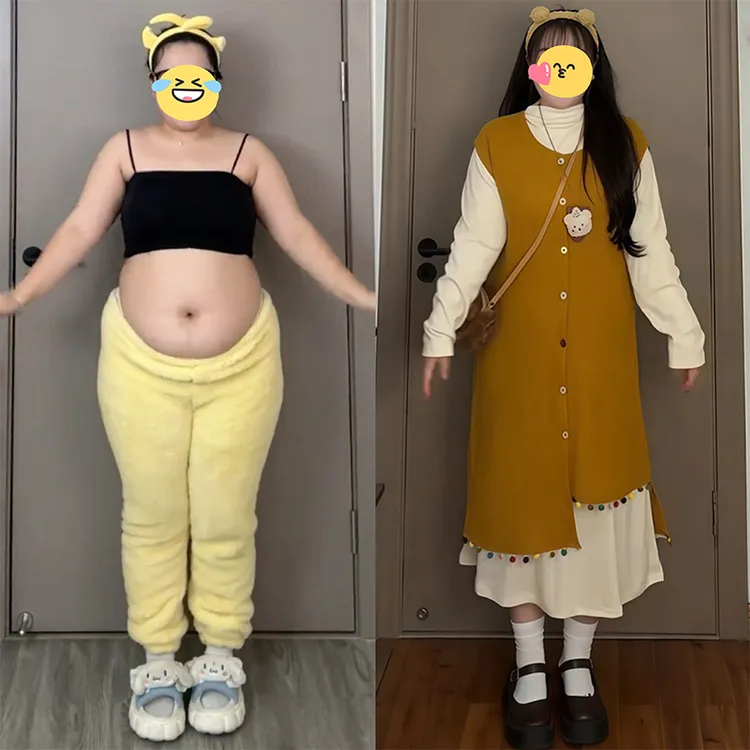 大码女装不规则彩色纽扣针织背心裙秋冬季胖mm半高领打底裙两件套