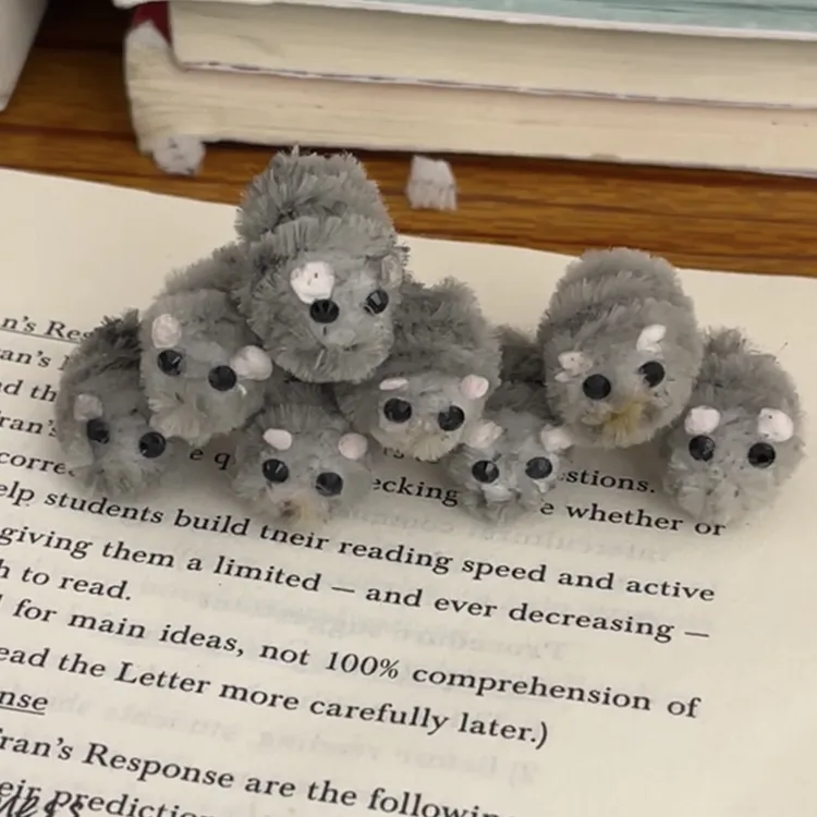 【玛卡】悲伤老鼠可爱扭扭棒材料包抽象玩意桌面可爱悲伤小仓鼠摆件