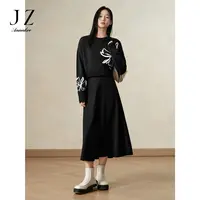 【丽公主专属】玖姿·安娜蔻JTED20002风腰带装饰羊毛伞裙半身