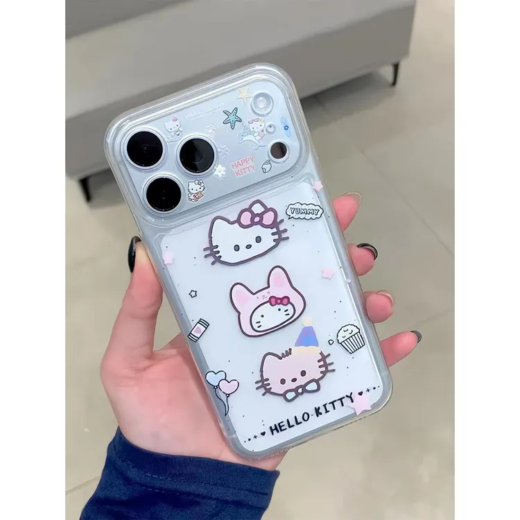 三只凯蒂猫适用16/17Promax手机壳防摔IP15透明14Pro可爱13女软套