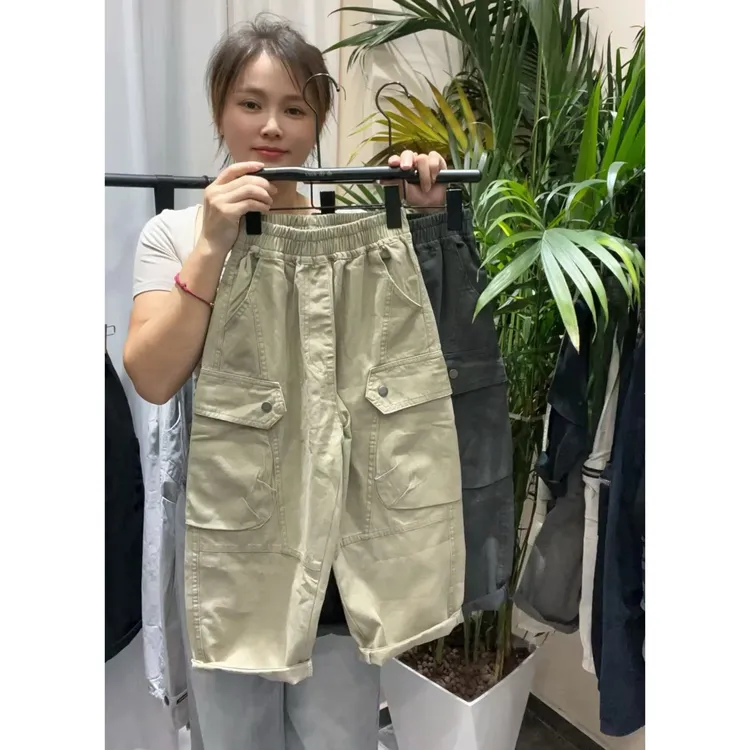 男童2025新款工装裤子春秋款中大童男孩洋气纯色时尚百搭休闲长裤