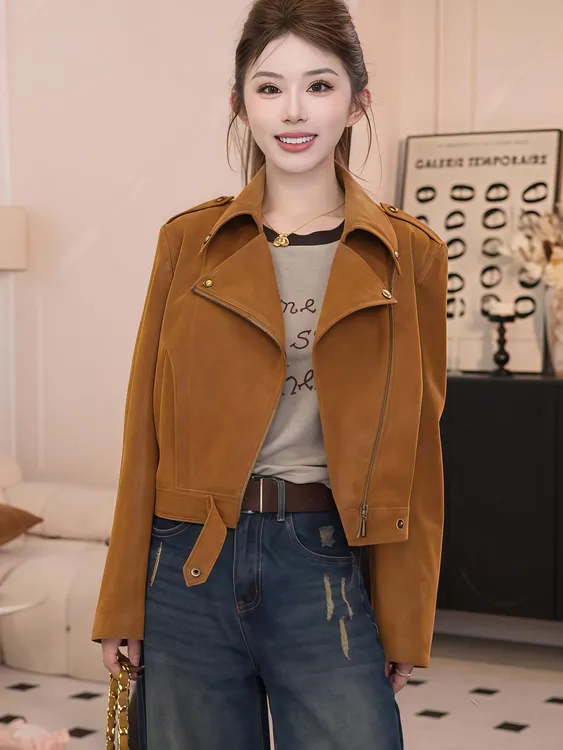 韩系短款外套女2025秋季新款小个子休闲时尚设计感显瘦夹克上衣女