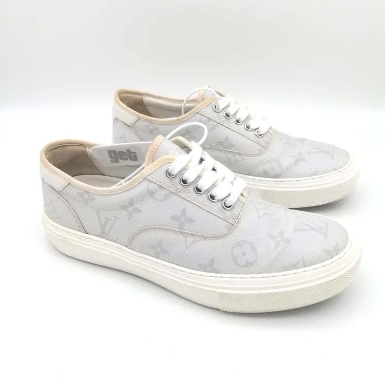 99新 LouisVuitton/路易威登 灰色满印老花休闲板鞋5.5欧VS0111