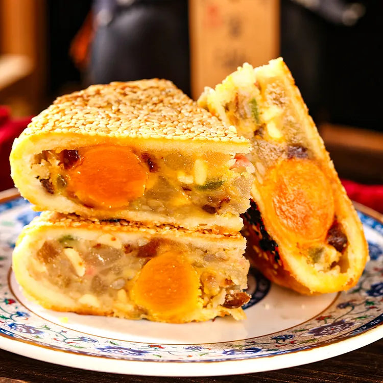 温州特产外卖员桥墩手工大月饼蛋黄鲜肉五仁肉松多种口味桥墩月饼