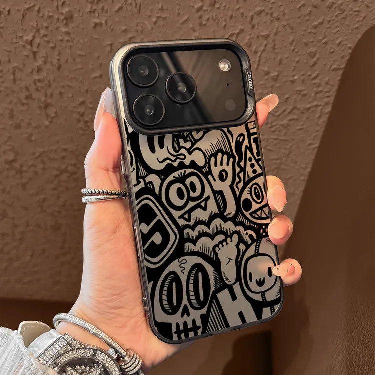 涂鸦线条适用苹果16promax手机壳iphone17pro新款高级感苹果15pro