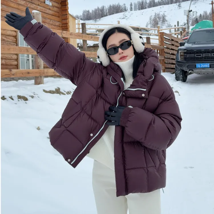 LAZYVISION90白鹅绒冬季连帽保暖休闲羽绒服ZMD-34444