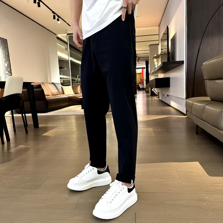 A828款男士夏季薄款牛奶丝时尚百搭运动宽松韩版弹力直通休闲裤