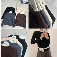薇莎【甜妹】立领拼蕾丝德绒叠穿长袖打底上衣