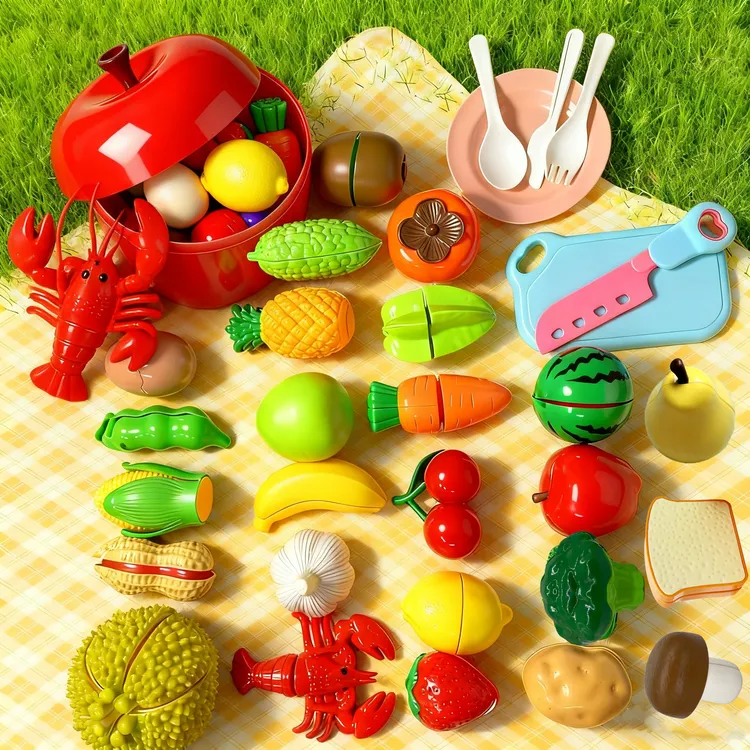 逸起玩新品水果切切乐0岁水果玩可啃咬仿真水果切切乐儿童玩具