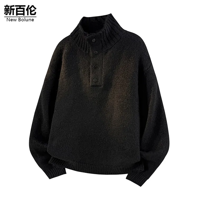 新百伦/NEW BOLUNE高领毛衣男款痞帅秋冬2025新款痞帅休闲上衣服