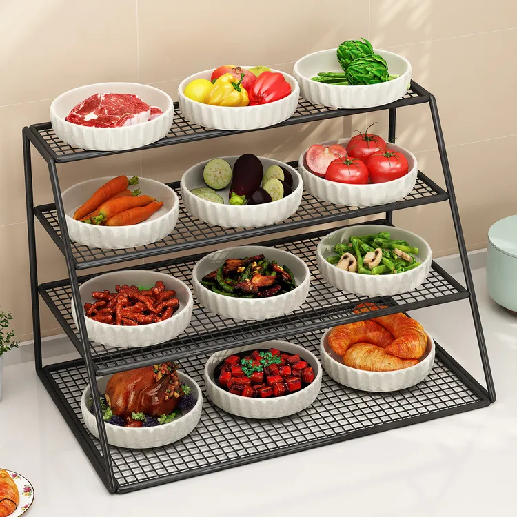 厨房备菜置物架多功能配菜盘碗碟收纳架多层神器家用台面放菜架子