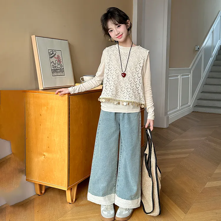 女童春装套装2025新款洋气大童韩系时髦三件套儿童春秋款炸街潮装